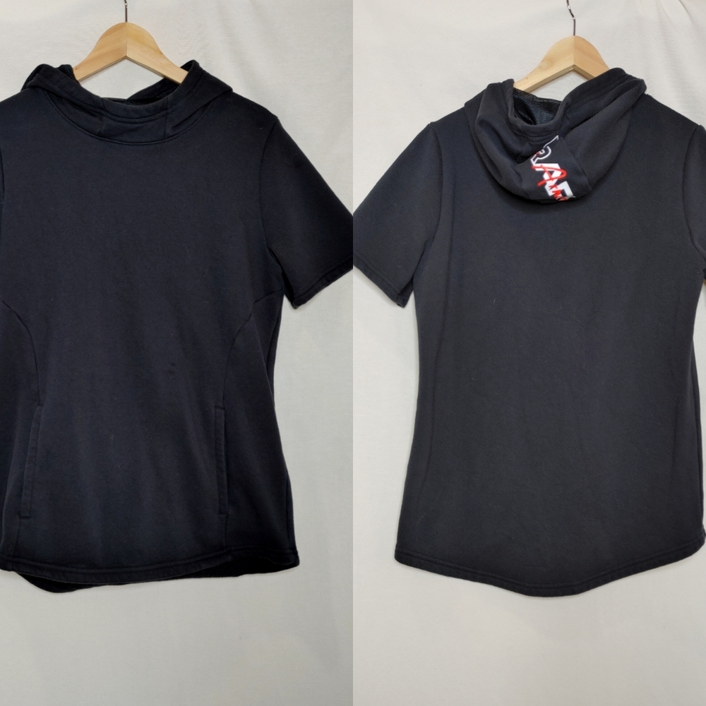 Under Armour Short Sleeve Pullover Hoodie‎ style 1364077 Black Sweatshirt Medium